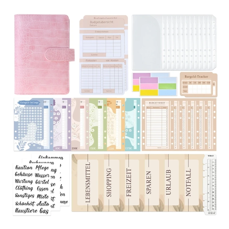 Planificador presupuesto, cuaderno gastos, planificador presupuesto, diario presupuesto alemán, planificador libro