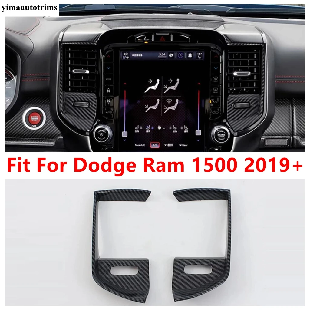 

Car Middle Console Air AC Conditioning Vent Outlet Frame Cover Trim For Dodge Ram 1500 2019 - 2025 ABS Carbon Fiber Accessories