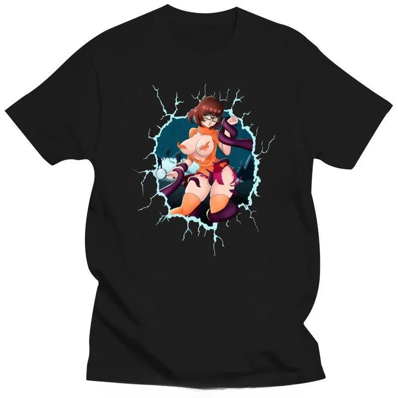 Printed T-Shirt Summer Short Sleeve Cotton Tees Tops Streetwear New Men funny Anime Velma Tentacles Velma Dinkley T Shirt cotton