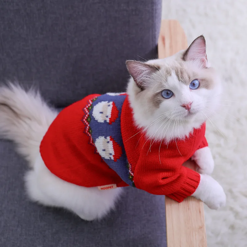 

Pet Clothing Cats Christmas Sweaters Small Dogs Winter Warmth Autumn and Winter Clothing Pet Clothing