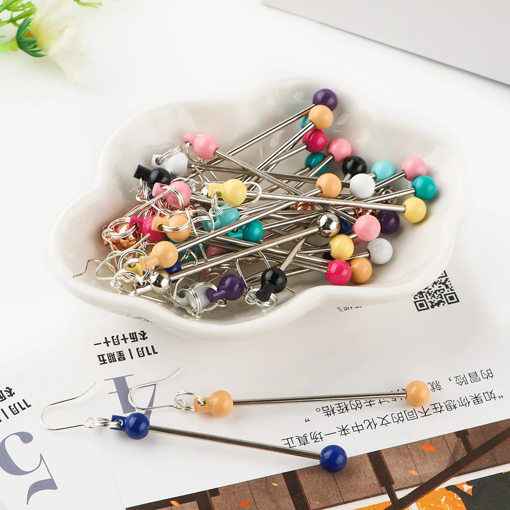 20~100Pairs Beadable Earrings Handmade Beaded Dangle Earring Ear Pendant Charm Women Jewelry Accessory DIY Ear Pendant Crafts