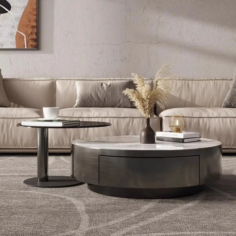 طاولة قهوة ذهبية فاخرة وفريدة من نوعها وبسيطة وحديثة وطاولة قهوة يابانية مستديرة من Muebles Para Hogar أثاث منزلي #1