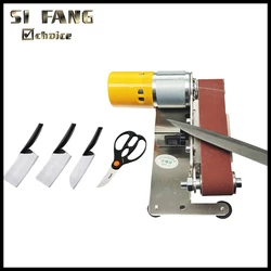 Electric Sanding Polishing Mini Belt Sander Grinding Machine Knife Sharpener with 10 Sanding Belts for Polishing Wood Metal