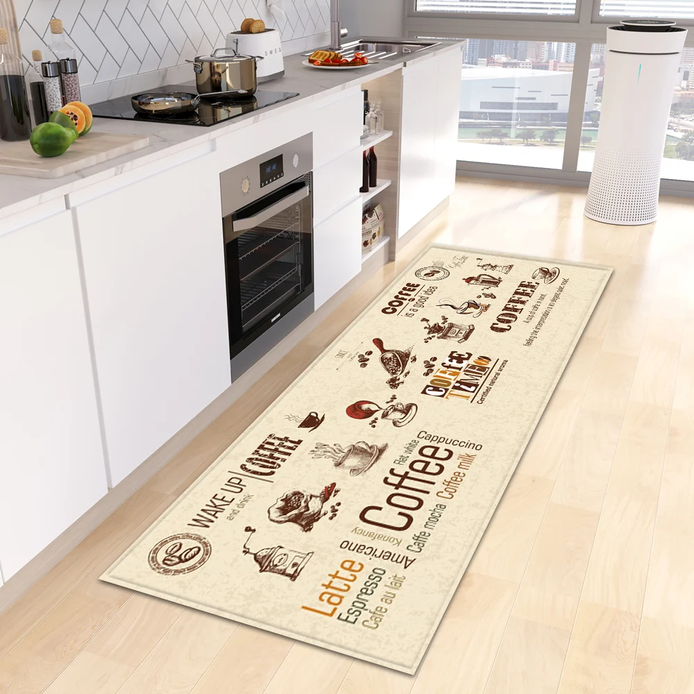 Coffee Kitchen Rug Hallway Entrance Doormat Home Living Room Bedroom Floor Decor Carpet Balcony Bathroom Door Anti-Slip Foot Mat