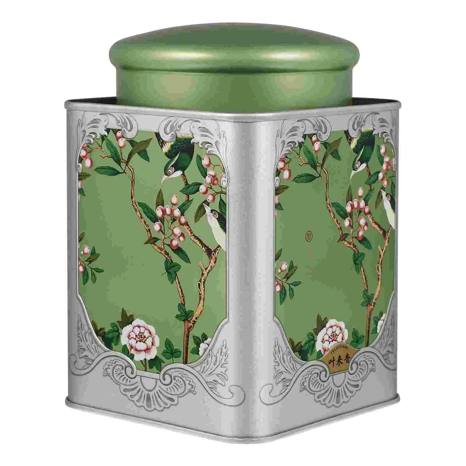Square Tea Loose Storage Boxes Lockers Metal Container Tinplate for Cans Tins Candy Jar