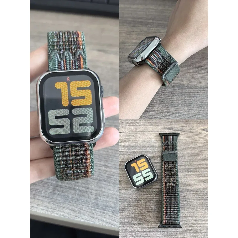 Fashion Embroidered Nylon Watch Strap For Apple Watch Series 11 10 9 8 7 6 5 SE Ultra Fits 49-38mm Colorful Lightweight Women