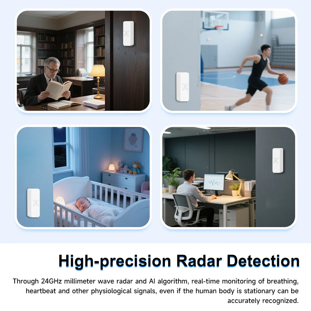 Tuya WiFi 24GHz Human Presence Sensor PIR Radar Motion Detector Smart Life APP Human Static Detect Home Security Automation