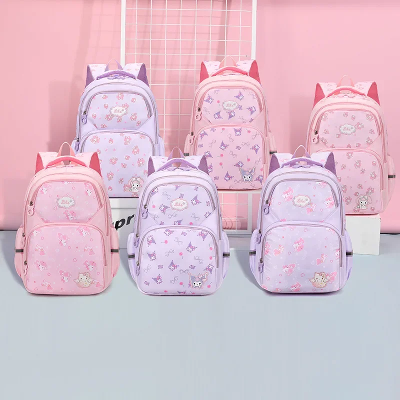 Sanrio Kulomi New Girls Comfortable Casual Backpack Student Large Capacity Lightweight Cute Cartoon Backpack School Bag