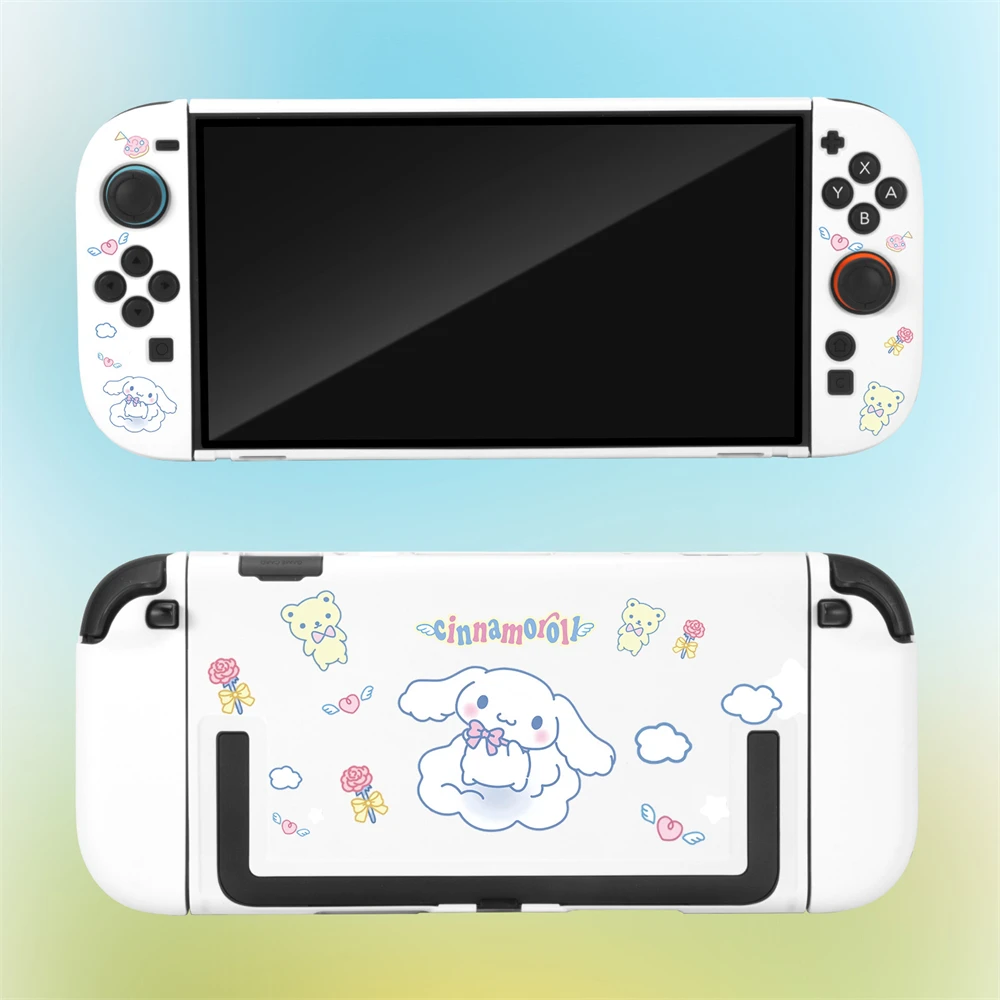Funda Protectora Cinnamoroll para Switch 2 (2025), Cubierta Protectora Rígida de PC+TPU, Base para Estación de Carga de TV para Nintendo Switch 2
