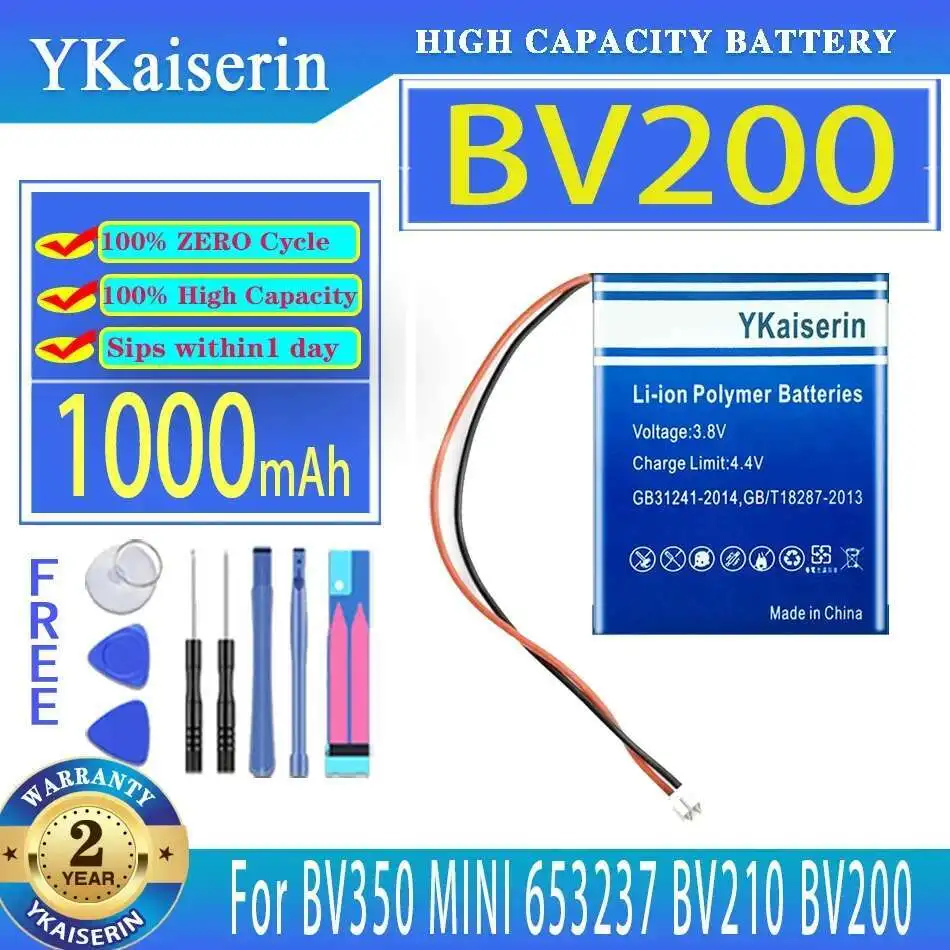 

High Compatibility 1000Mah Unknown Product Battery Fast Charging For BV350 Mini 653237 BV210 BV200