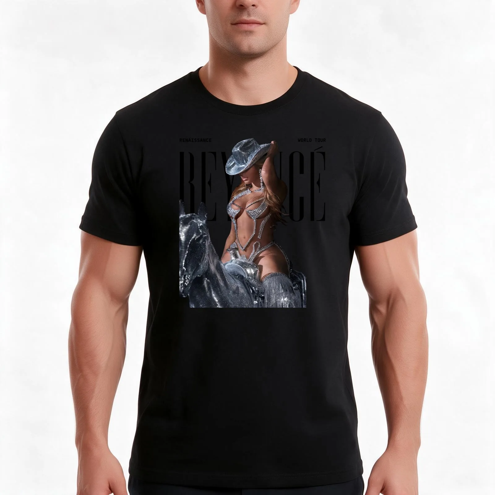 Beeyyonce's Mosaic, Harmonic Visions T-Shirt, Summer Casual Cotton Tee, Oversized Streetwear Tops, Vintage Graphic Print