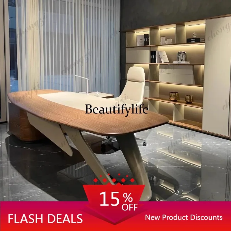 A139  L Shape Wood Office Desk Organizer Luxury Large Writing Wooden Office Table Standing Specialty Mesa De Escritorio Furnitur