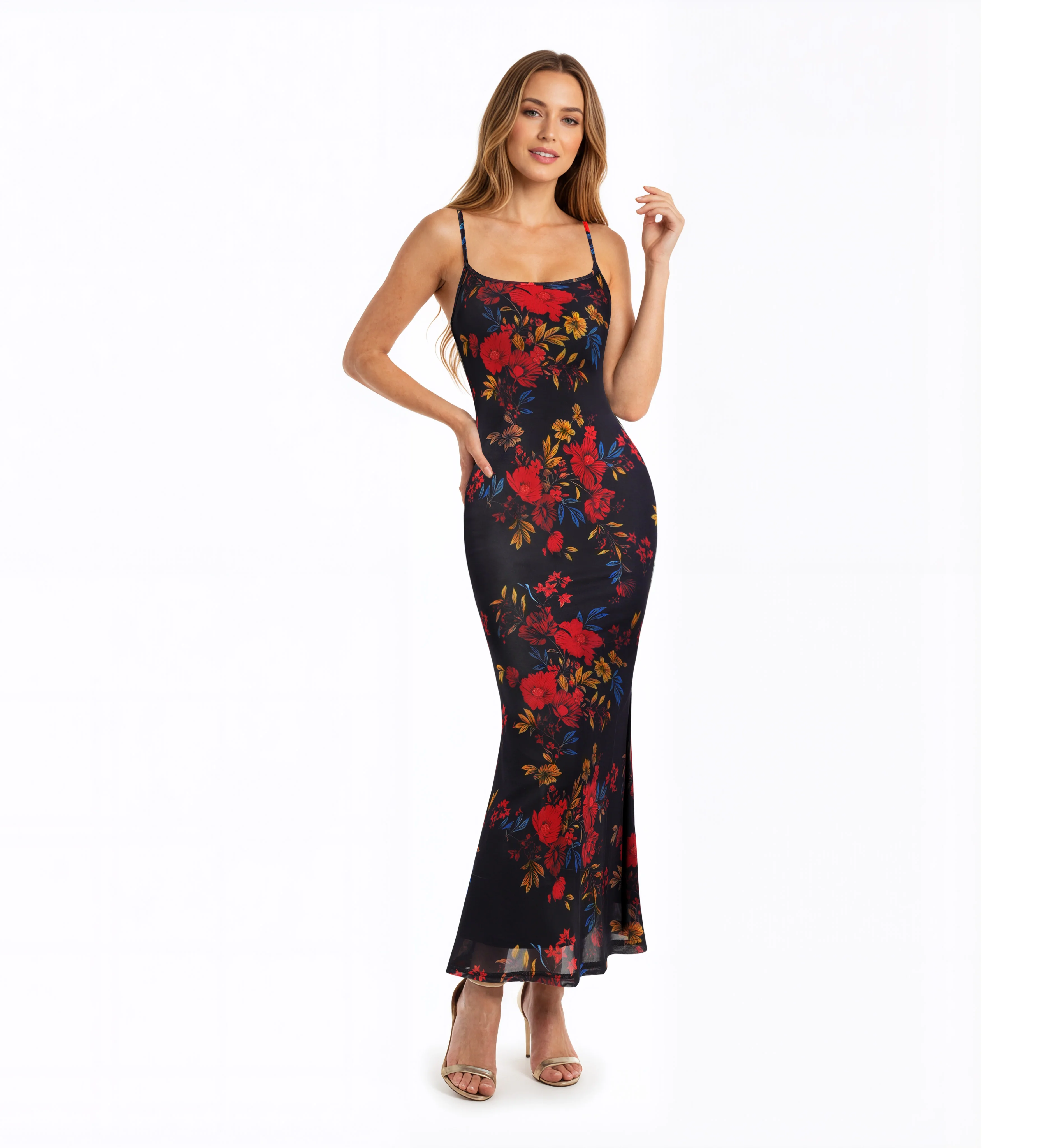 Vfemage 女性スパゲッティストラップボディコンセクシーなバックレススクープネックカクテルイブニングウェディングパーティーカジュアルビーチロングマキシドレス 12295