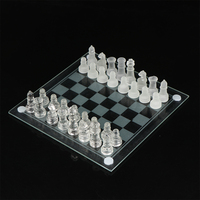 New GlassCraft Crystal Glass Chess Set Acrylic Board Anti-broken Elegant Pieces Game Family