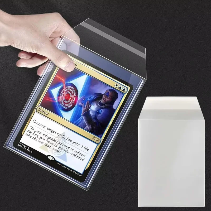 100PCS Clear Magnetic Card Holder Protective Film Hard Plastic Sleeves 35PT-100PT Waterproof Protector For Game Photo 80*103mm