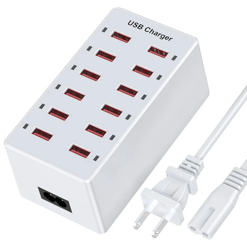 

12 Ports 60W Fast Charger USB Charger Socket Desktop Charger Station Compatible for Xiaomi Phone Tablet Fan Multi Devices