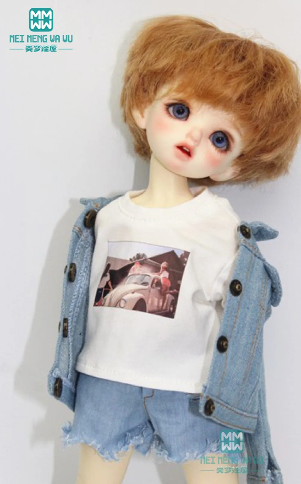 Ropa de muñeca BJD que se adapta a 27cm-30cm, traje informal de muñeca BJD, camiseta, chaqueta vaquera, 1/6