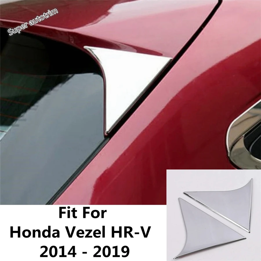 

Car Rear Tail Spoiler Triangle Panel Sequins Decoration Cover Trim Fit For Honda Vezel HR-V 2014 - 2019 ABS Accessories Exterior