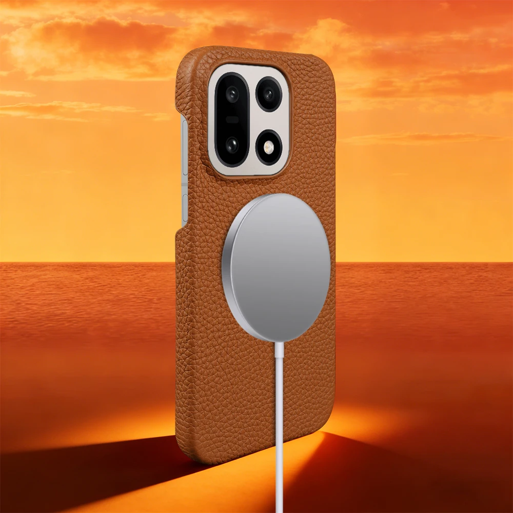 

Genuine Leather Magnetic Phone Case For OnePlus 15 13 13R 13S 13T 12 12R 11 11R 10R 10T Pro for Magsafe Shockproof Cover Fundas