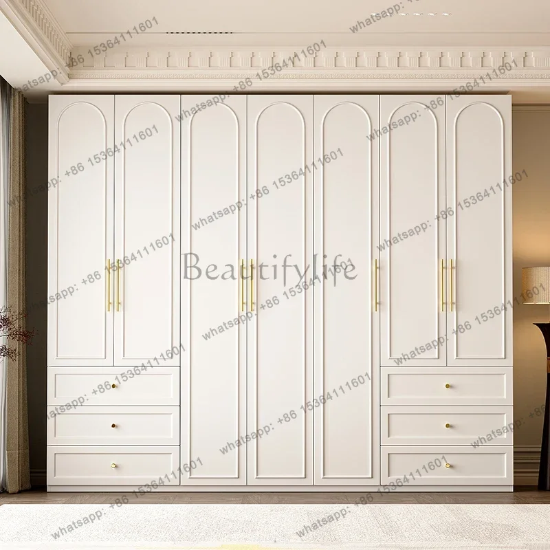 Factory Direct Luxury Modern Wardrobe Closet Organizer White Wooden Wardrobe Systems Drawer Armoire De Rangement Nordic Furnitur