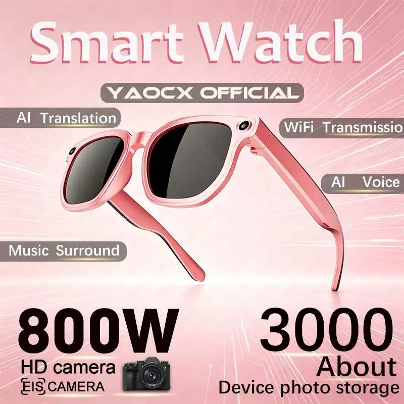 

New Glasses Taking Pictures Video Recording Camera Anti-Shake 800W About 3000 Storage Photo Translation Smart Glasses men women