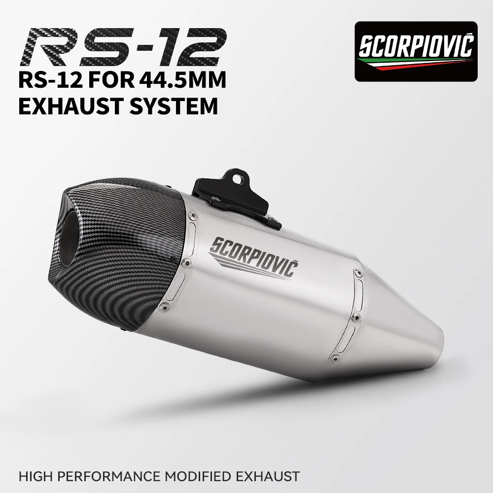 

Выхлопная труба для мотоцикла 44,5 мм, глушитель для GSX8S, CB400F, MT03, DUKE1290, NSS750, XSR155, NMAX155, RS12