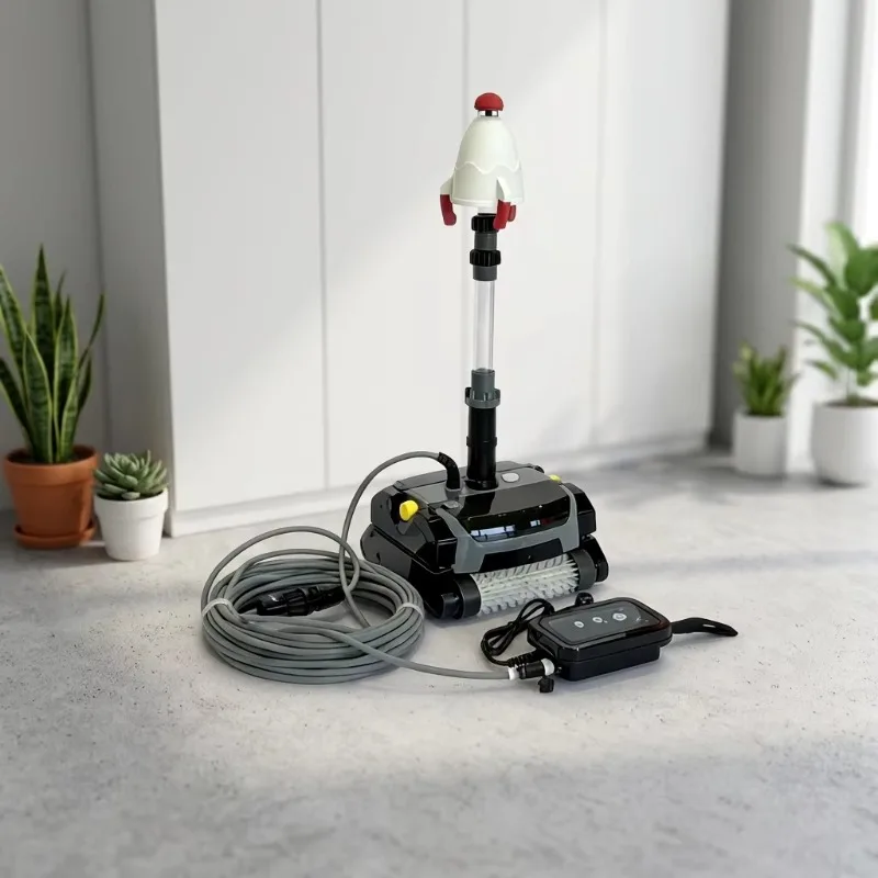 Wired Swimming Pool Robot Automatic Climbing Wall Robotic Smart Underwater Pool Robot Cleaner-European Plug-17M