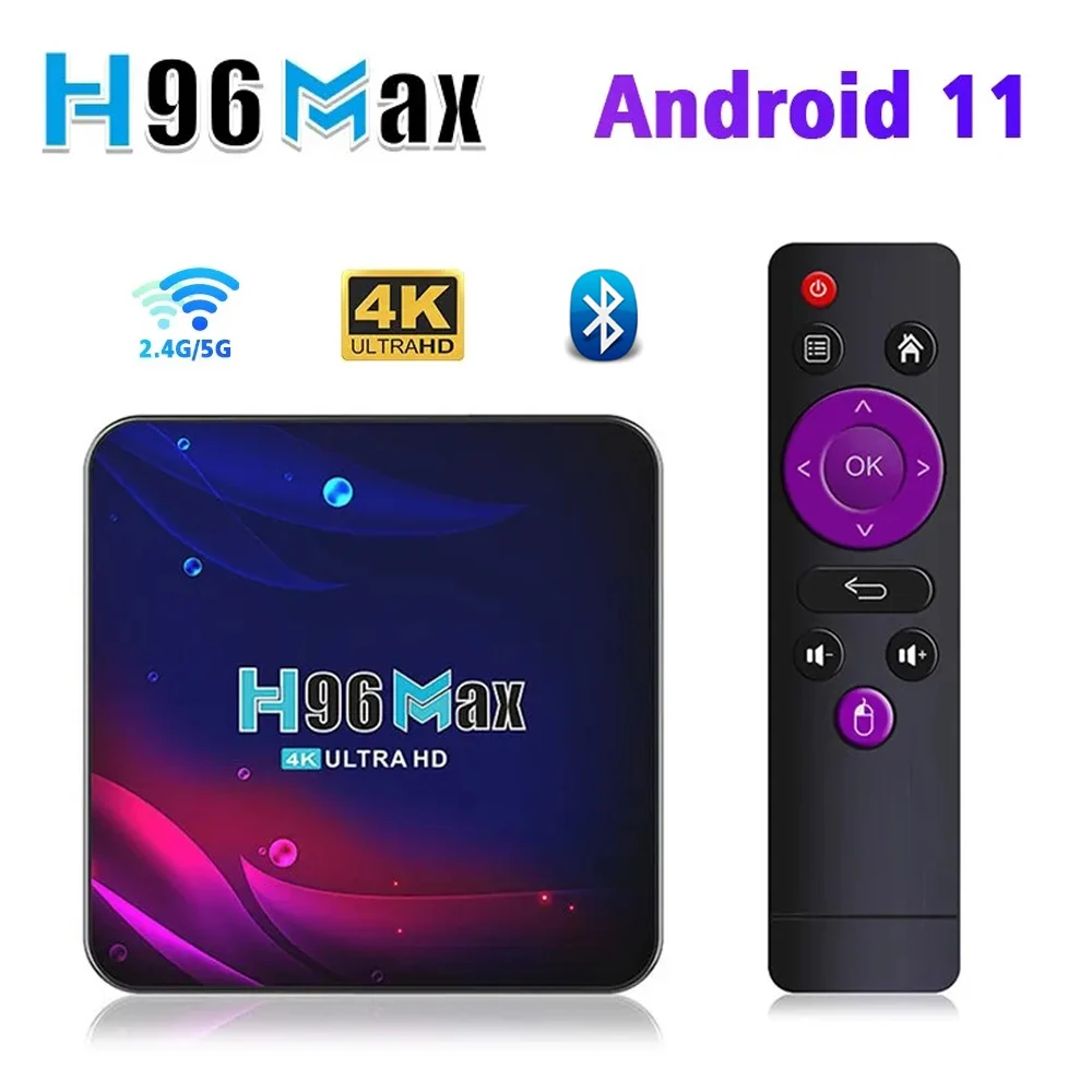 Приставка Смарт-ТВ H96 Max V11, Android 11, 2 + 16 ГБ, 4K, 4K, 4K