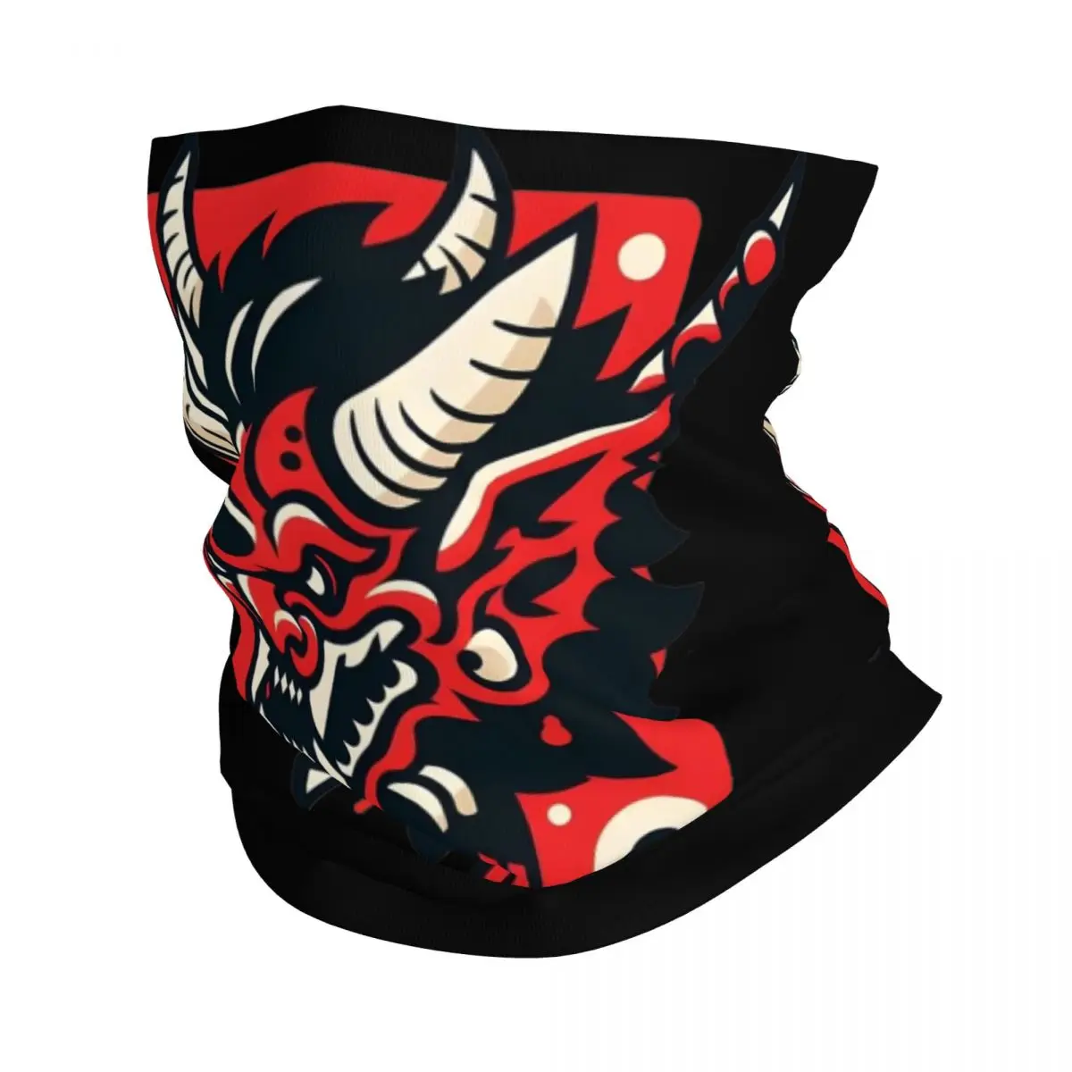 Demon Flag Japanese Samurai Bandana Neck Gaiter Printed Mask Scarf Multi-use Headband Hiking Unisex Adult Breathable