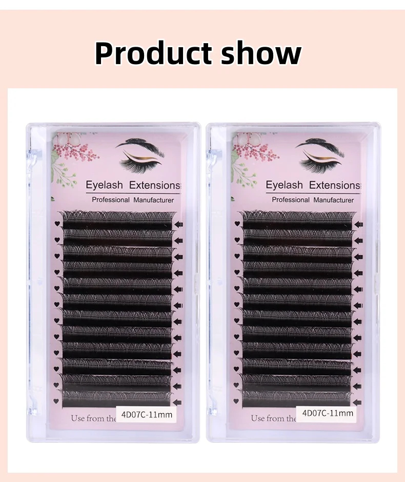 MARIA 4D W Shaped Beam Eyelash Extensions Patch Faux Russian Private Label Wholesale Clusters Easy Fan Volume Lashes Makeup