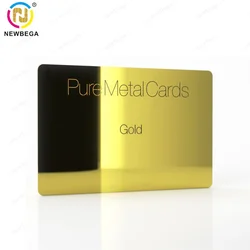 Tarjetas de visita de Metal dorado espejo NFC personalizadas sin contacto, tarjeta NFC de Metal mate izado con Chip 213 215 216