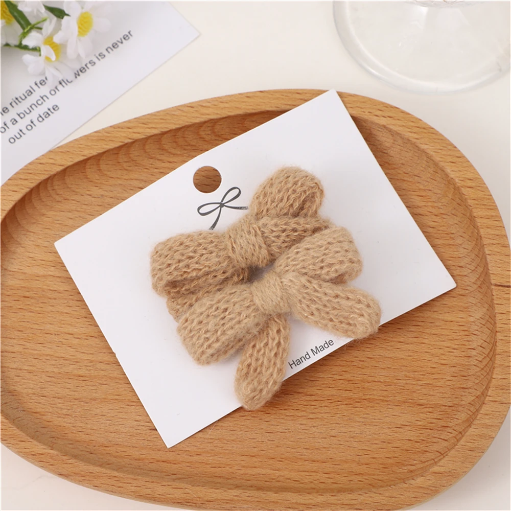 2Pcs/Set Wool Knit Hair Clips Cute Hairpins Girls BB Clips Sweet Hair Clip Barrettes Kids Headwear Baby Girl Hair Accessories