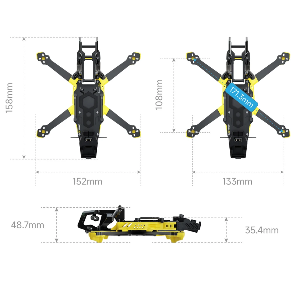 SpeedyBee Master3X Modular X-Frame 3-3.6 pulgadas FPV Racing Drone Freestyle Frame