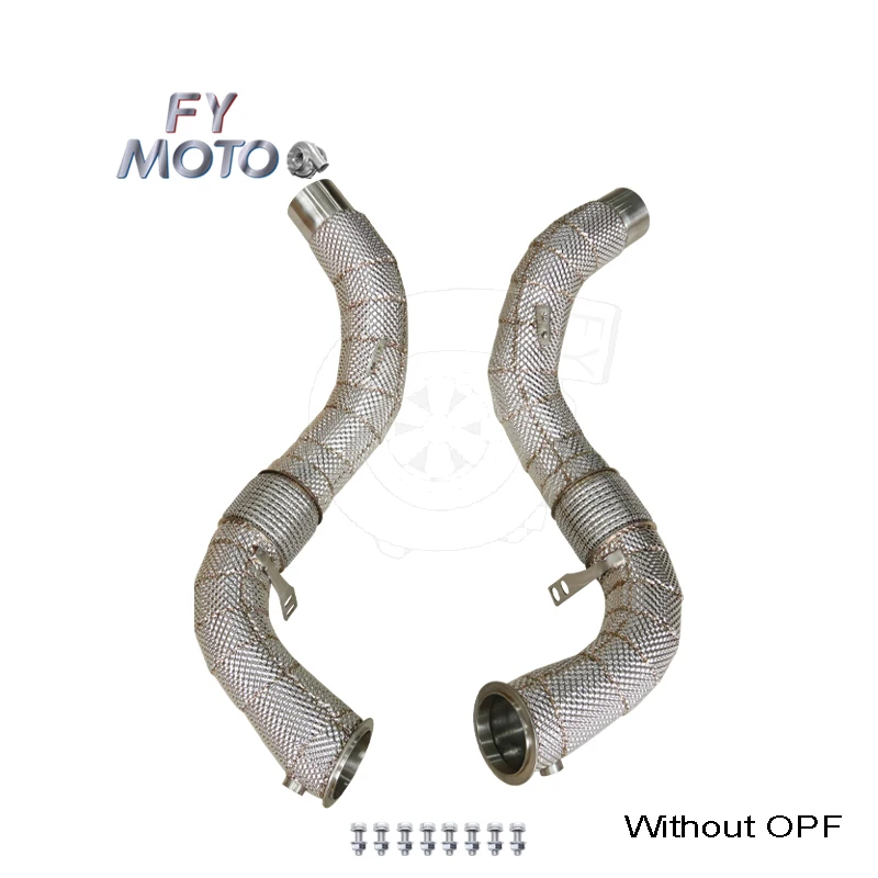 For  M850I G14 G15 G16 X5M X5 G05 G30 M550I N63 Downpipe with Heat Shield