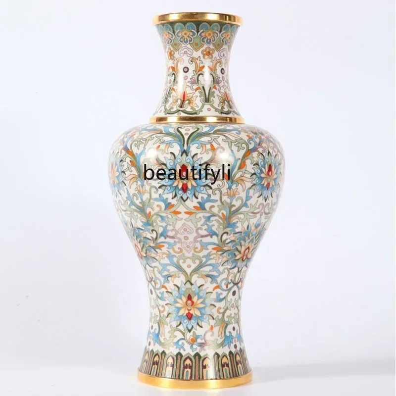cc182R Featured craft gifts, vase, Datang style pattern copper home jewelry, filigree enamel ornament R