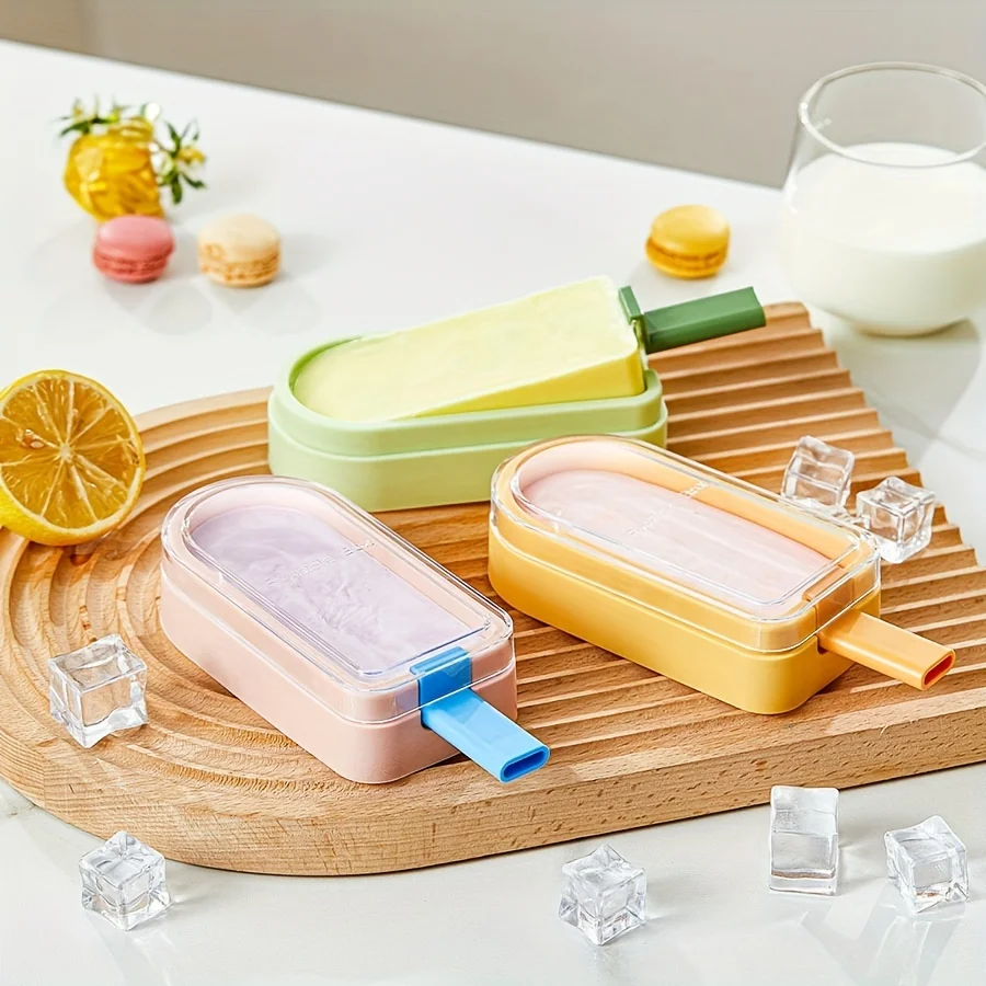 Silicone Ice  Molds Set of 2 - Phthalate-Free DIY Popsicle Maker with Easy Release - Summer Must-Have for Homemade Ice Cream and