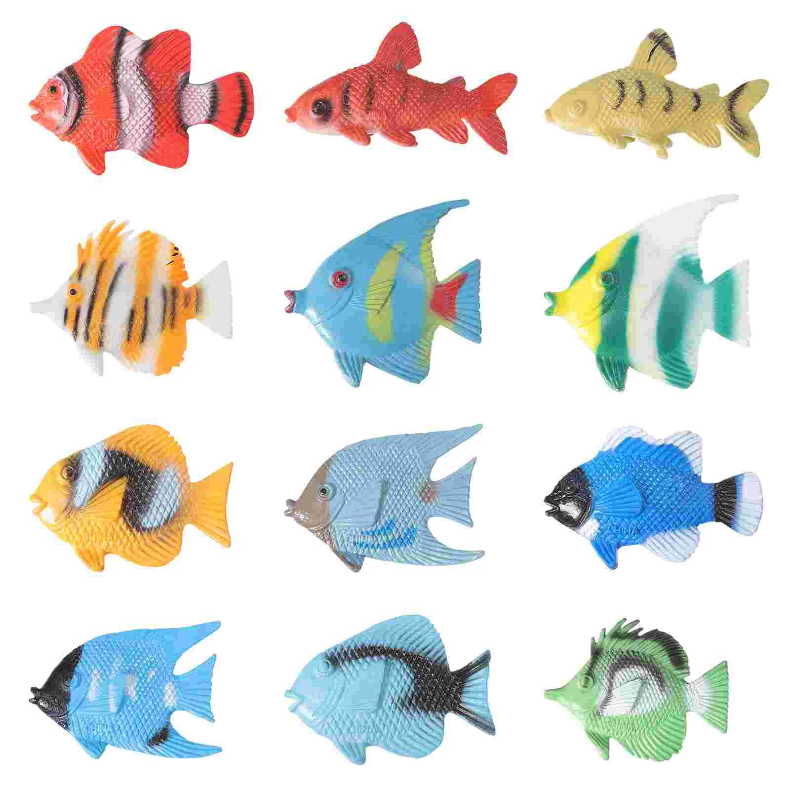 

TOYMYTOY 12pcs Mini Favor Fish Figure for Kids Learning Educational Toys mini tropical fish figures fish figures for kids