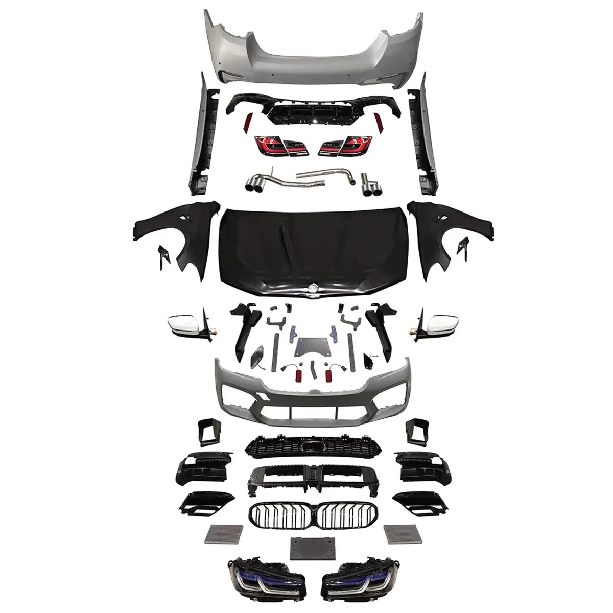 

Body Kit For BMW 5 Series F10 F18 Upgrade To 2021 G38 M5 Front And Rear Bumpers For Auto Lights