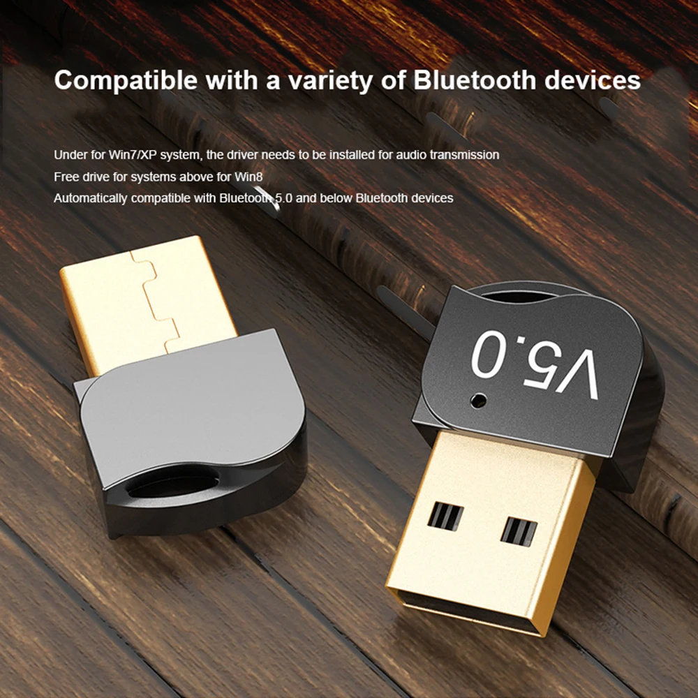 Adaptador USB Compatible con Bluetooth V5.0, Dongle inalámbrico Compatible con Bluetooth, receptor de sonido de música, Adaptador transmisor