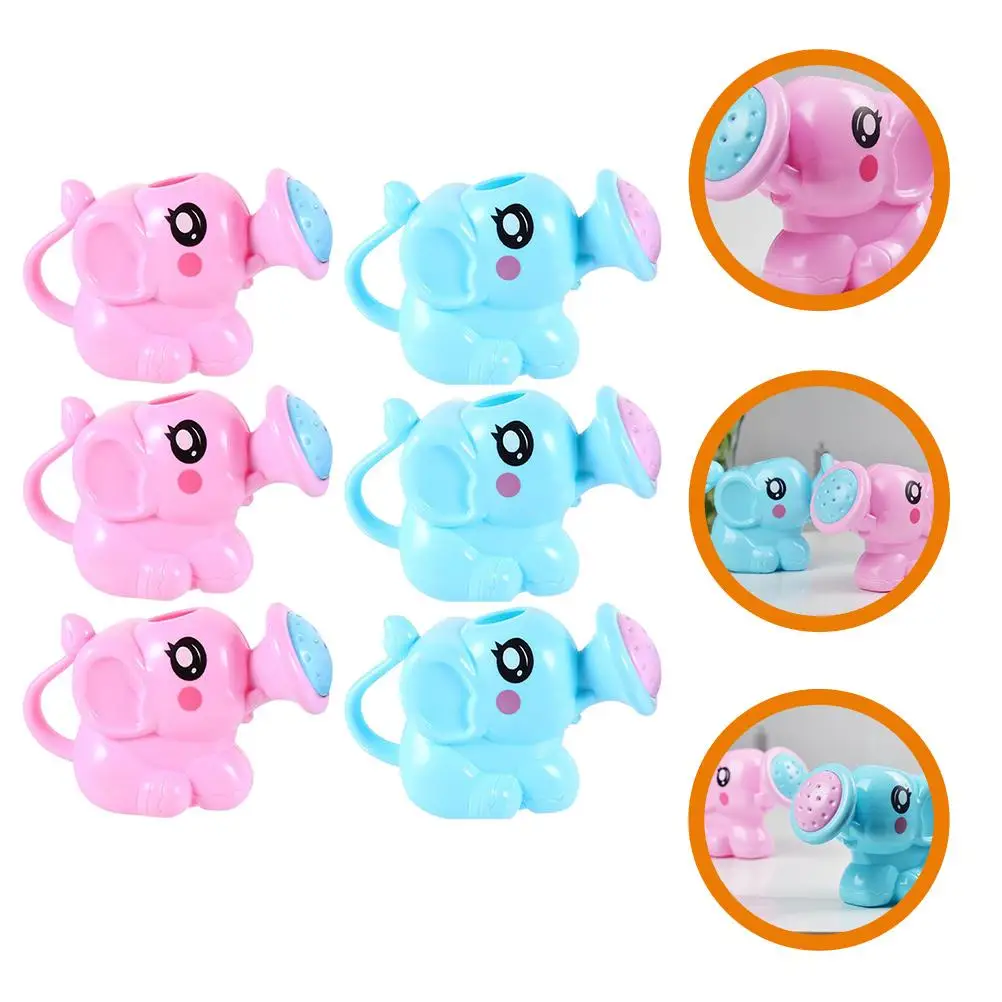 6 pièces dessin animé bébé éléphant douche bain jouet enfant en bas âge arrosoir Abs jouets