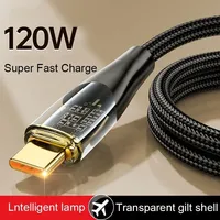 Type C Cable 120W Super Fast Charge USB Cable 1M/1.5M/2M Phone Charger Wire for Xiaomi 13 Huawei Samsung Oneplus USB C Data Cord