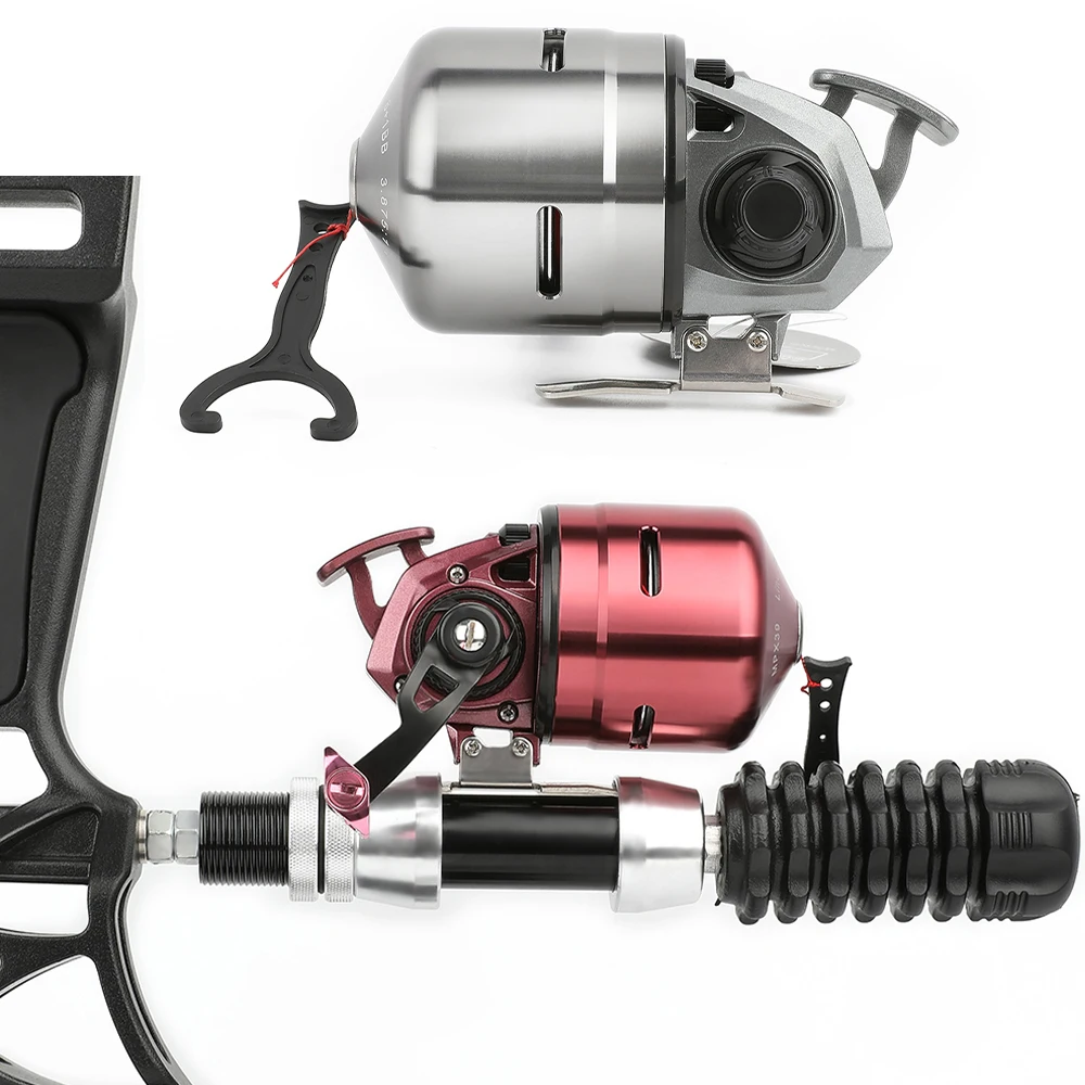 moulinet-de-peche-a-l'arc-argente-violet-usine-cnc-rapport-de-vitesse-39-1-configuration-de-7-roulements-longueur-de-ligne-80yd-chasse-a-l'arc-compose-en-plein-air