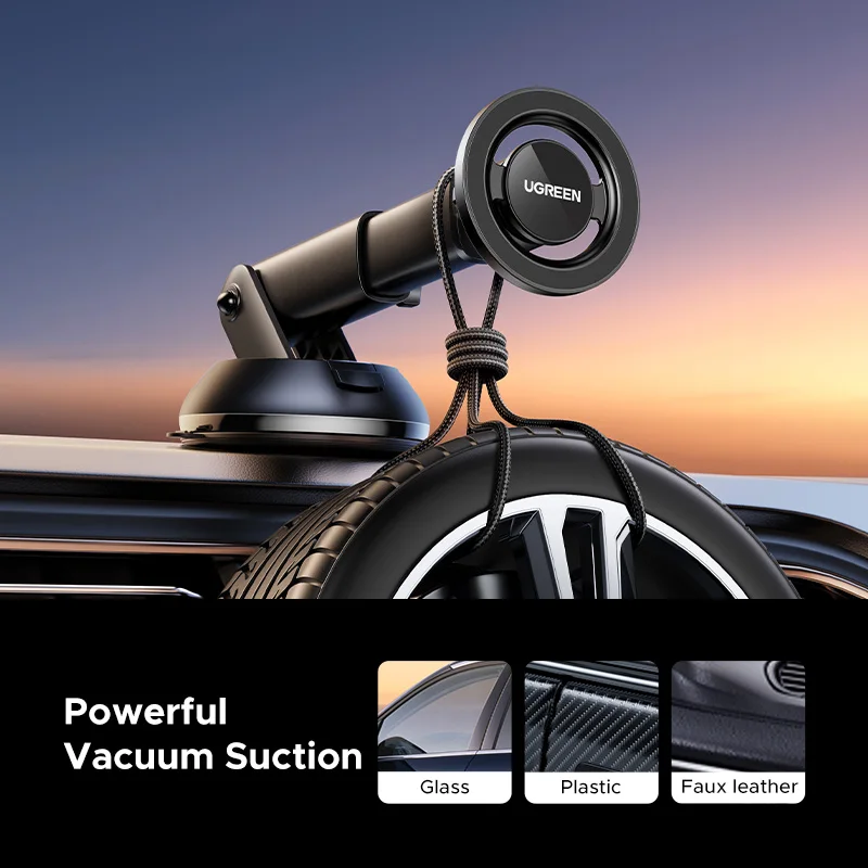 UGREEN Magnetischer Autotelefonhalter, Armaturenbrett, Windschutzscheibe, Entlüftung, 3-in-1, Magsafe-Autotelefonständer für iPhone 16, 15, 14 Pro, Samsung Xi