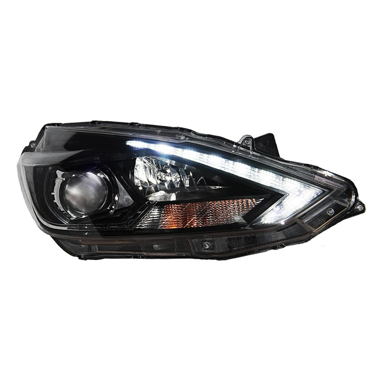 

Brand New Headlight LED Racing Daytime Running Lights Streamer Turn Lights Lens Headlights For Nissan Sylphy 2013-2016