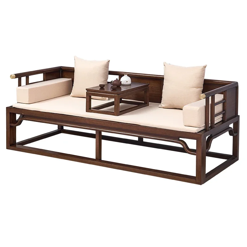 

New Chinese-style solid wood Arhat bed retractable small apartment living room Zen sliding bed multi-purpose sofa bed furniture