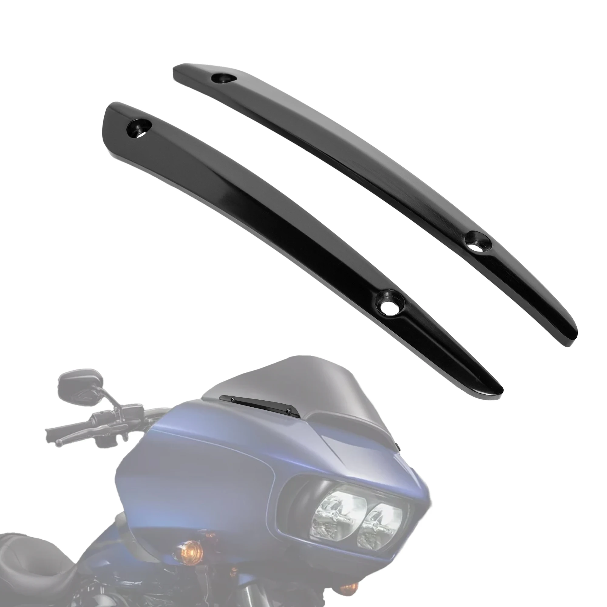 

Aluminum Windshield Side Molding Decor Trim,Windscreen Stabilizer for Harley Street Glide FLHX Road Glide FLTRX Electra Glide