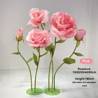 180cm Giant Paper Rose Wedding Props Artificial Flowers for Wedding Garden Decoration Window Display Party Roses Home Decor