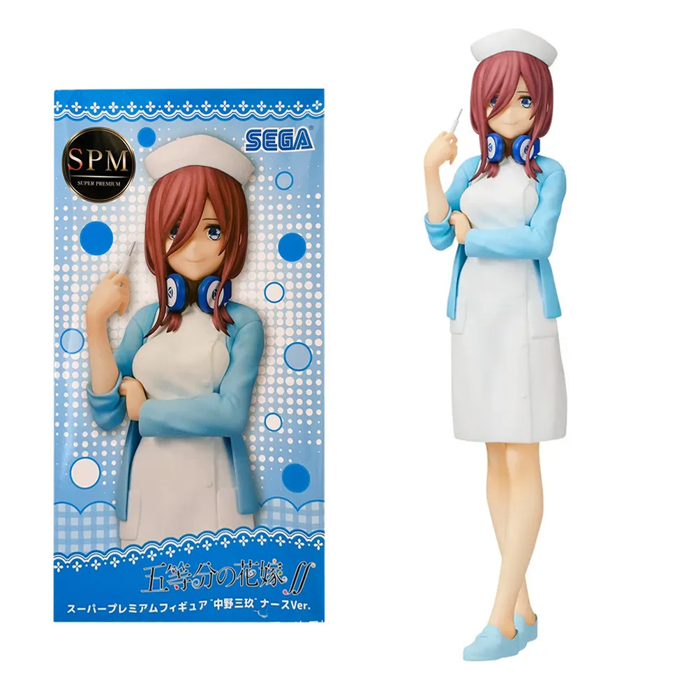 19CM Anime Nurse Nakano Miku Figure The Quintessential Quintuplets Figure Outfit Dress Up Model Cosplay Model Toy Doll Figuine