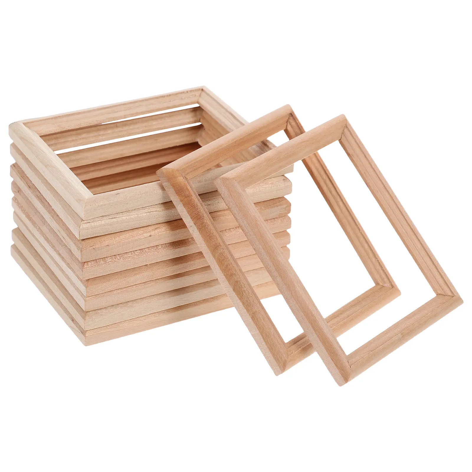 

10 шт. миниатюрных фоторамок для декора дома, из натурального дерева, маленькие декоративные рамки для фотографий, настольные украшения