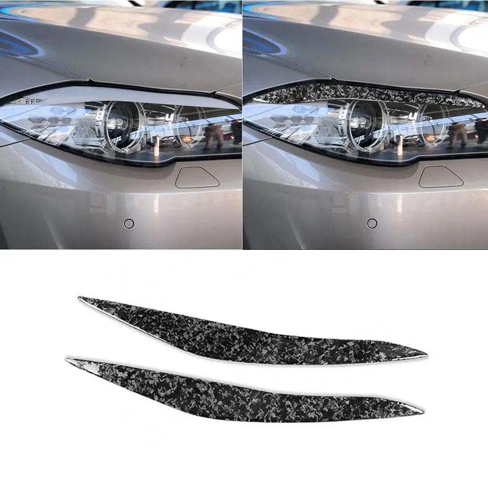 

Forged Carbon Fiber Lamp Eyebrow Headlight Covers for BMW 5 Series F10 2010-2016 Front Bumper Eyelids Car Styling